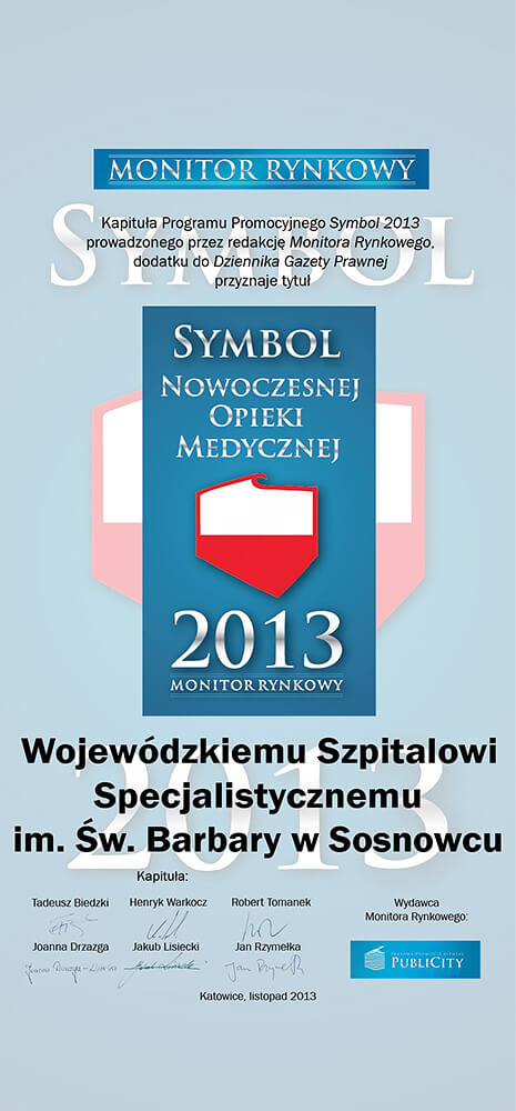 Symbol Nowoczesnej Opieki Medycznej 2013